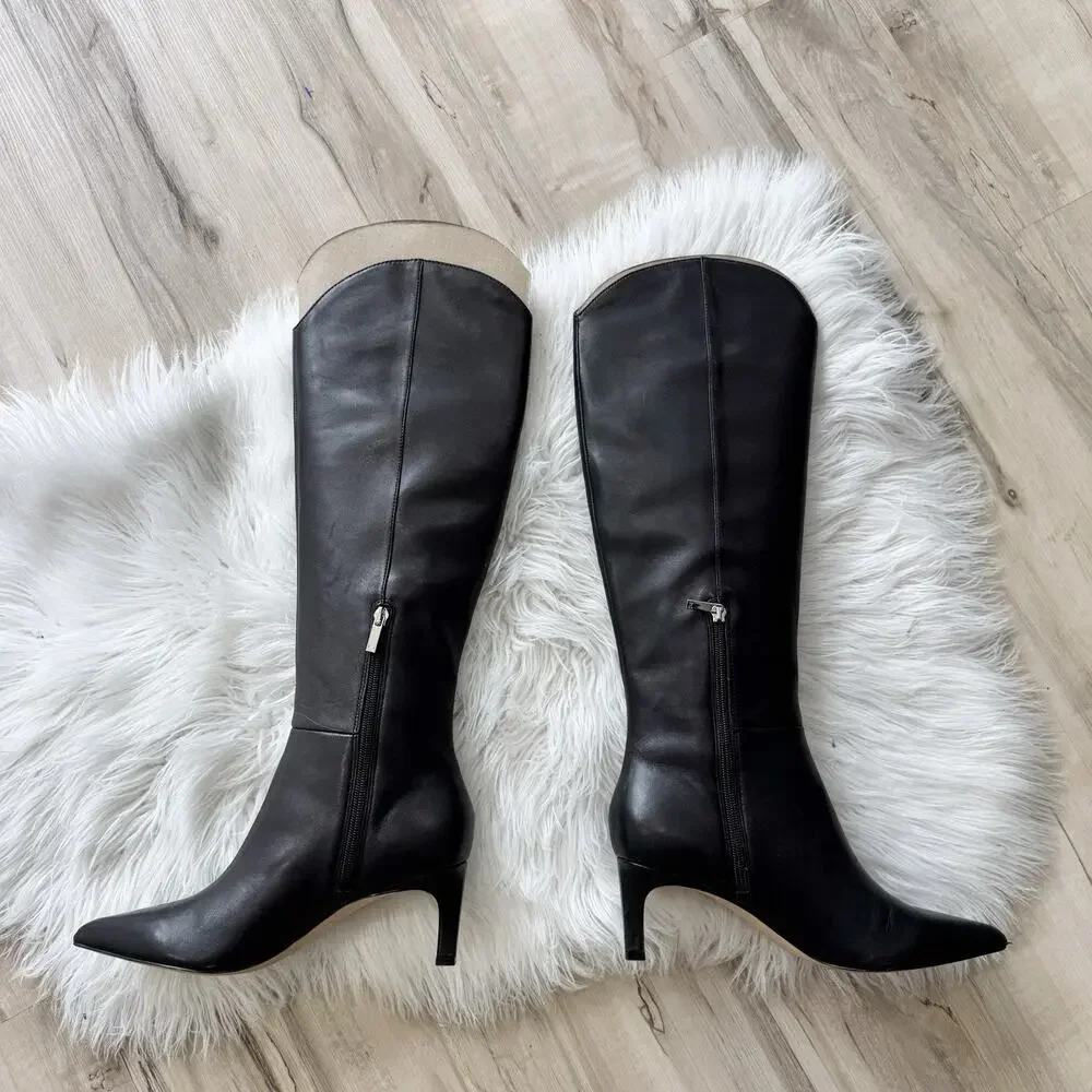 Marc Fisher LTD women's Quinnie knee-high boots Stiletto Kitten Heel 8.5